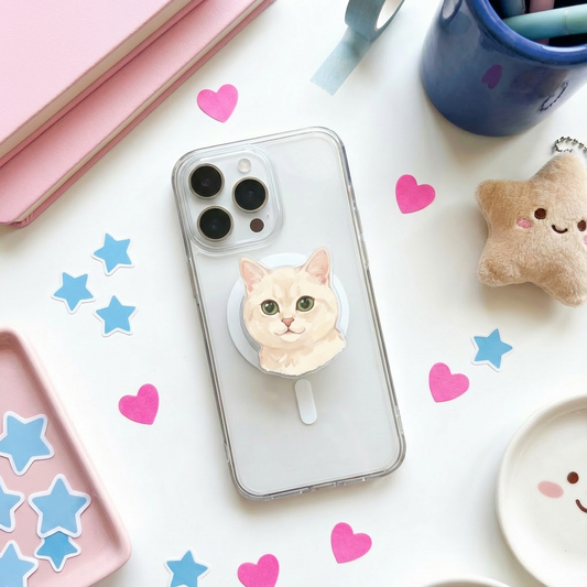 Custom Pet Adhesive Phone Grip – Portrait Style