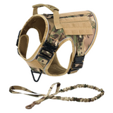 NEW Upgraded Tactical No-Pull Dog Harness with 4 Quick-Release Metal Buckles, Reinforced Front & Back D-Rings, Hook & Loop Panels, Adjustable Straps, Reflective Strips, & Top Handle