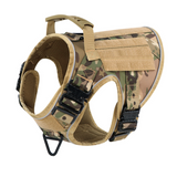 NEW Upgraded Tactical No-Pull Dog Harness with 4 Quick-Release Metal Buckles, Reinforced Front & Back D-Rings, Hook & Loop Panels, Adjustable Straps, Reflective Strips, & Top Handle