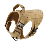 NEW Upgraded Tactical No-Pull Dog Harness with 4 Quick-Release Metal Buckles, Reinforced Front & Back D-Rings, Hook & Loop Panels, Adjustable Straps, Reflective Strips, & Top Handle