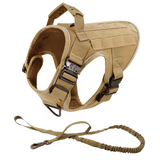 NEW Upgraded Tactical No-Pull Dog Harness with 4 Quick-Release Metal Buckles, Reinforced Front & Back D-Rings, Hook & Loop Panels, Adjustable Straps, Reflective Strips, & Top Handle