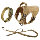 NEW Upgraded Tactical No-Pull Dog Harness with 4 Quick-Release Metal Buckles, Reinforced Front & Back D-Rings, Hook & Loop Panels, Adjustable Straps, Reflective Strips, & Top Handle