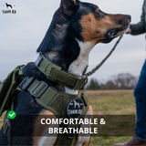 NEW Upgraded Tactical No-Pull Dog Harness with 4 Quick-Release Metal Buckles, Reinforced Front & Back D-Rings, Hook & Loop Panels, Adjustable Straps, Reflective Strips, & Top Handle