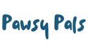 pawsy pals logo in navy with white paw print